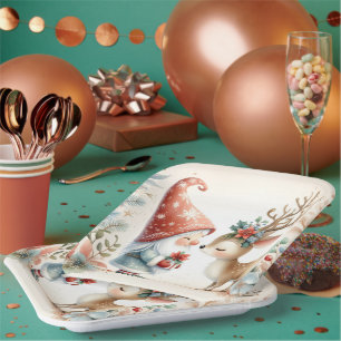The Gnome And The Reindeer Paper Plates