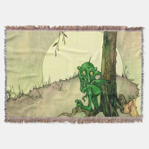 The Gnome by Marjorie Miller Throw Blanket