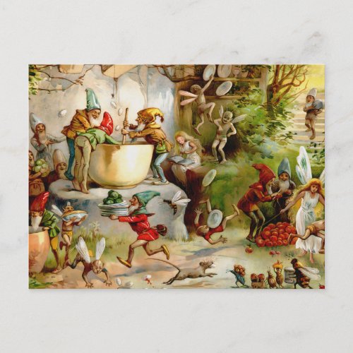 The Gnomes Kitchen _ 1895 by E Stuart Postcard