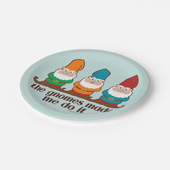 The Gnomes Made Me Do It Blue Paper Plates (Angled)