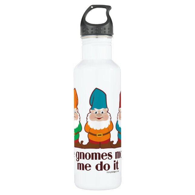 The Gnomes Made Me Do It Stainless Steel Water Bottle (Front)