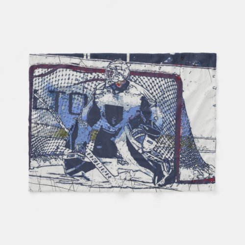 The Goal Keeper_ Ice Hockey Goalie Fleece Blanket