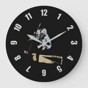 The Goaltender - Hockey Player Large Clock