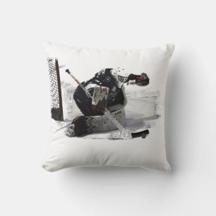 The Goaltender - Hockey Player  Throw Pillow