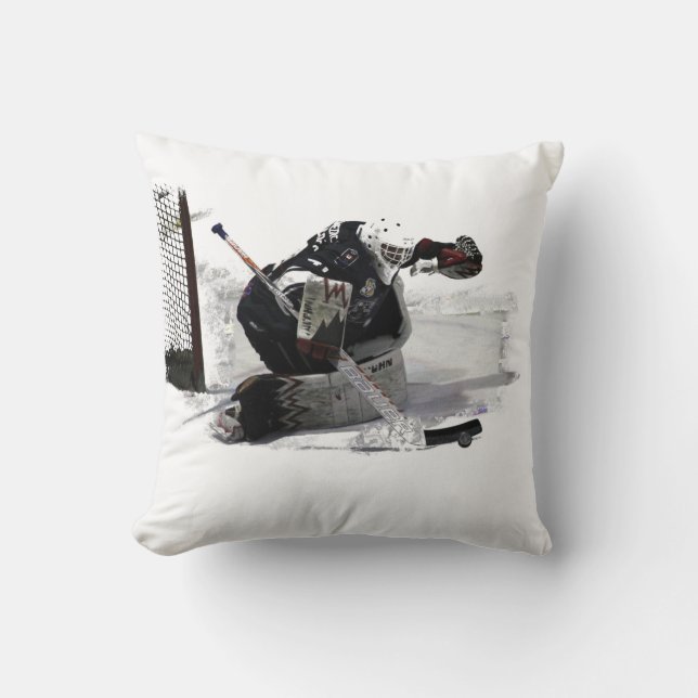 The Goaltender - Hockey Player  Throw Pillow (Front)
