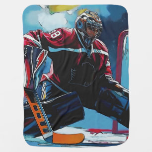 The Goaltender - Ice Hockey Goalie T-Shirt Baby Blanket