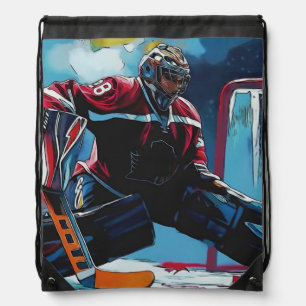 The Goaltender - Ice Hockey Goalie T-Shirt Drawstring Bag