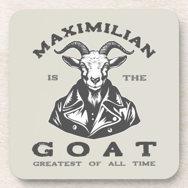 The GOAT (Greatest Of All Time) With Your Name Beverage Coaster (Front)