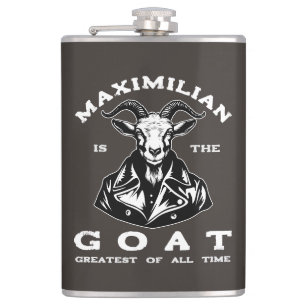 The GOAT (Greatest Of All Time) With Your Name Flask