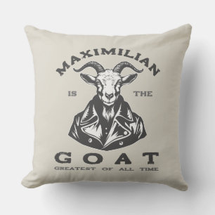 The GOAT (Greatest Of All Time) With Your Name Throw Pillow