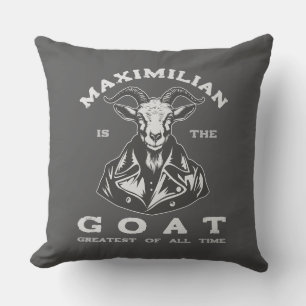 The GOAT (Greatest Of All Time) With Your Name Throw Pillow