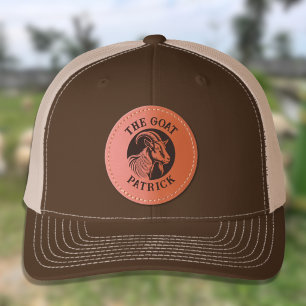 THE GOAT Monogram Name Leather Patch Hat