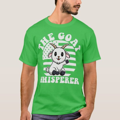 The Goat Whisperer USA American Flag Farm Animal L T_Shirt