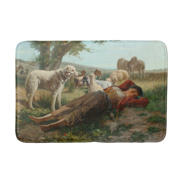 The Goatherder Girl's Siesta (by Carlo Ademollo) Bath Mat (Front)