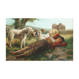 The Goatherder Girl&#39;s Siesta (by Carlo Ademollo) Canvas Print