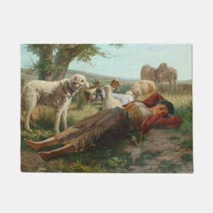 The Goatherder Girl's Siesta (by Carlo Ademollo) Doormat