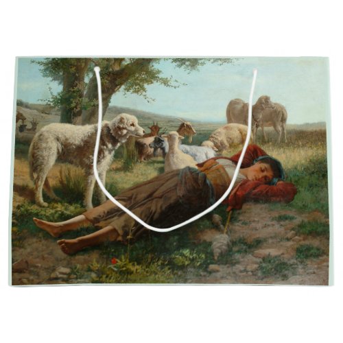 The Goatherder Girls Siesta by Carlo Ademollo Large Gift Bag