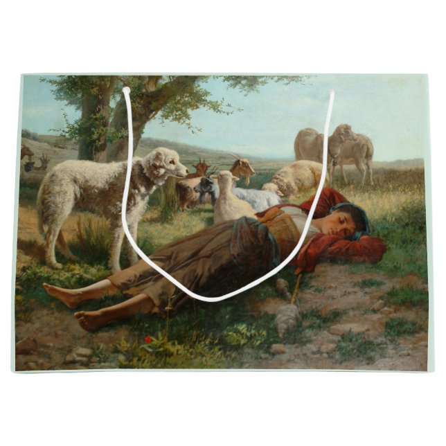 The Goatherder Girl's Siesta (by Carlo Ademollo) Large Gift Bag (Front)