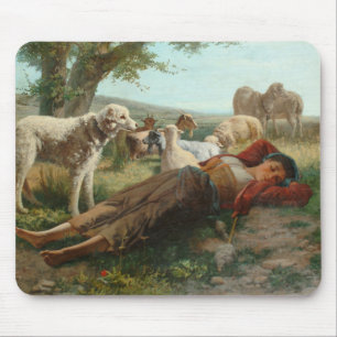 The Goatherder Girl's Siesta (by Carlo Ademollo) Mouse Pad