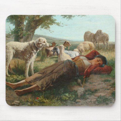 The Goatherder Girls Siesta by Carlo Ademollo Mouse Pad