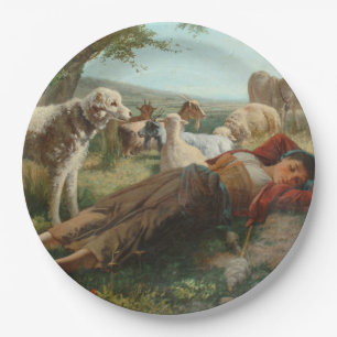 The Goatherder Girl's Siesta (by Carlo Ademollo) Paper Plates