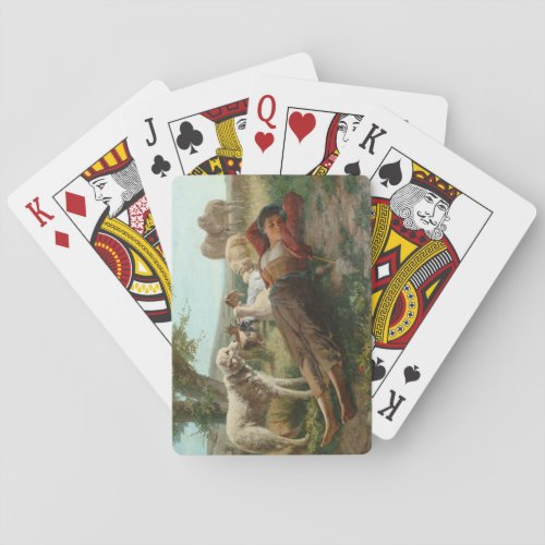 The Goatherder Girls Siesta by Carlo Ademollo Playing Cards
