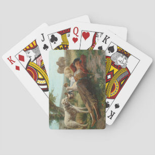 The Goatherder Girl's Siesta (by Carlo Ademollo) Poker Cards