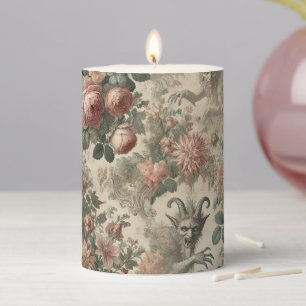 The Goatman’s Garden – Gothic Ritual in Tapestry Pillar Candle