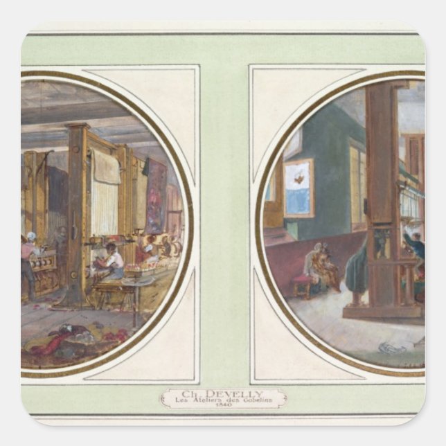 The Gobelins Workshop, 1840 Square Sticker (Front)