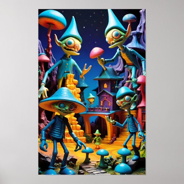 The Goblins of Groll-Town - Ken Gage Fantasy Art Poster (Front)