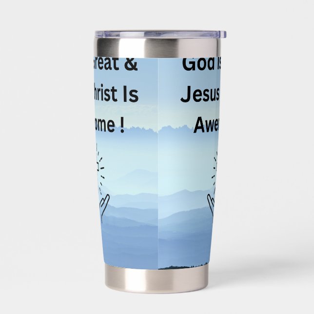 The God is Great  Water Bottle Insulated Tumbler (Left)