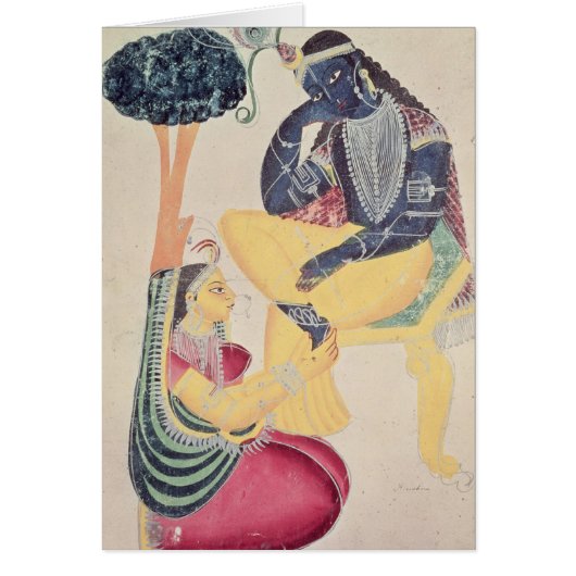The God Krishna with his mortal love, Radha (Front)