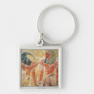 The god Thoth with Seti I  in the Tomb of Seti Keychain