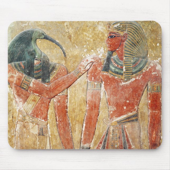 The god Thoth with Seti I  in the Tomb of Seti Mouse Pad (Front)