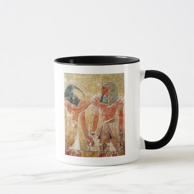 The god Thoth with Seti I  in the Tomb of Seti Mug (Right)