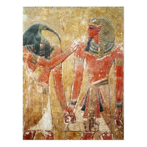 The god Thoth with Seti I in the Tomb of Seti Postcard | Zazzle