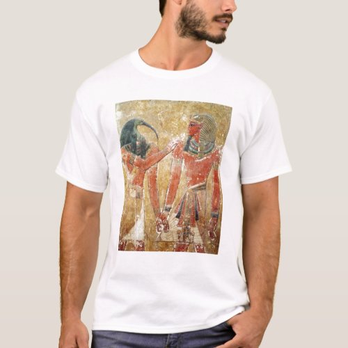 The god Thoth with Seti I  in the Tomb of Seti T_Shirt