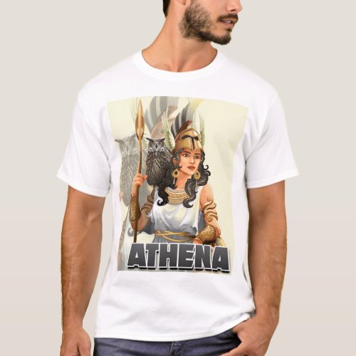 The Goddess Athena Unique Tattoo Design T_Shirt