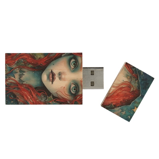 The Goddess Brigid Wood Flash Drive (Opened)