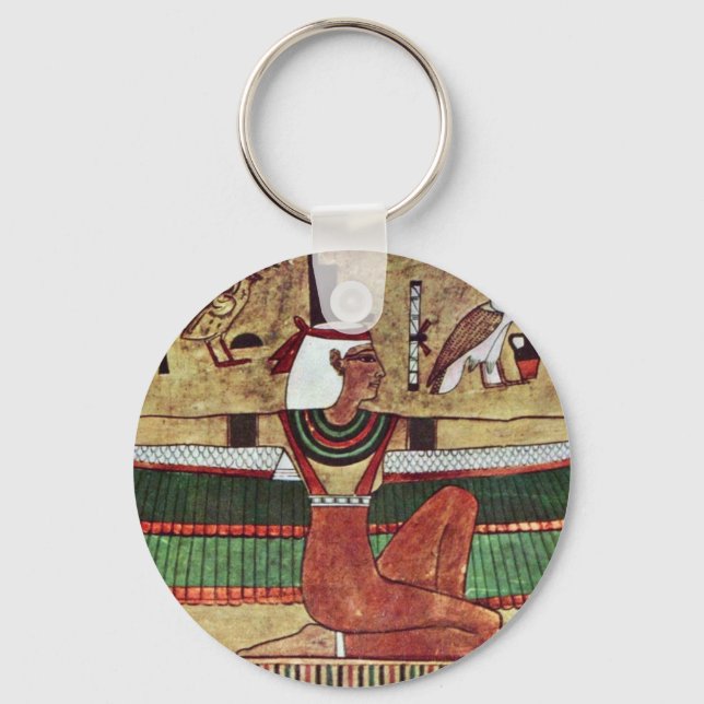 The Goddess Isis,  By Ägyptischer Maler Um 1360 Keychain (Front)