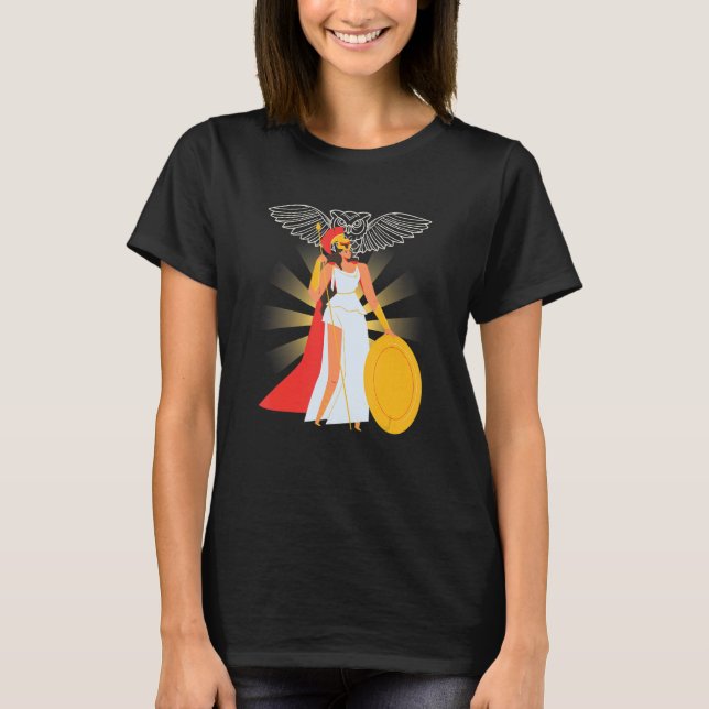 The Goddess Of Wisdom Greek Mythology Ancient Gree T-Shirt (Front)