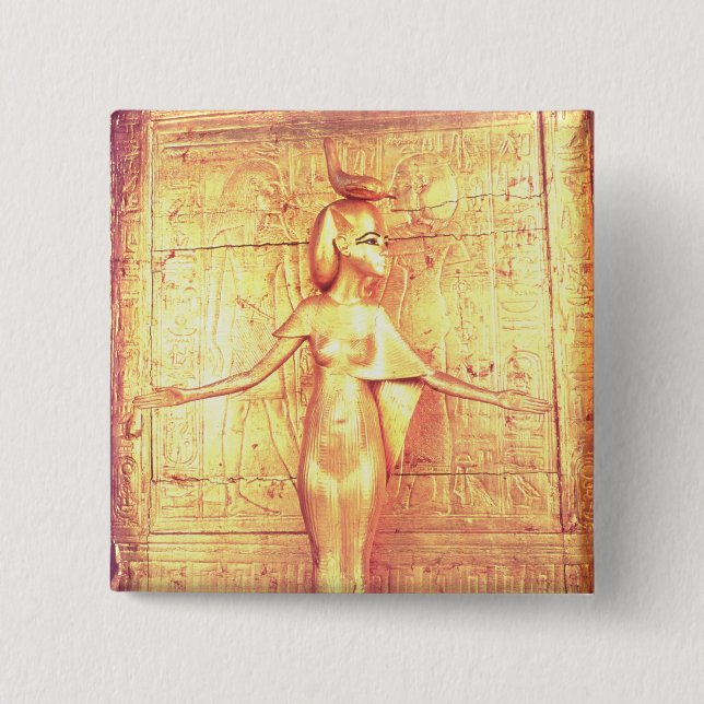 The goddess Selket on the canopic shrine Pinback Button (Front)
