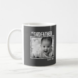 The Godfather Personalized Photo and Name Gray Coffee Mug