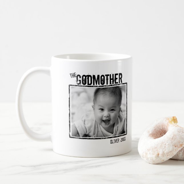 The GodMother | Personalized Photo and Name Coffee Mug (With Donut)
