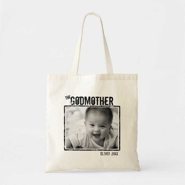 The GodMother | Personalized Photo and Name Tote Bag (Front)