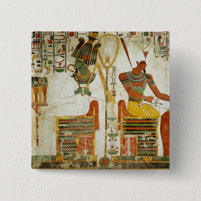 The Gods Osiris and Atum, from Tomb of Pinback Button (Front)