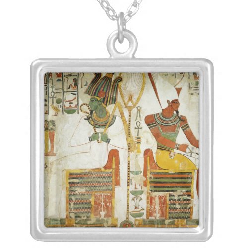 The Gods Osiris and Atum from Tomb of Silver Plated Necklace