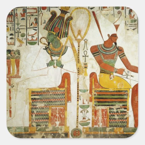 The Gods Osiris and Atum from Tomb of Square Sticker