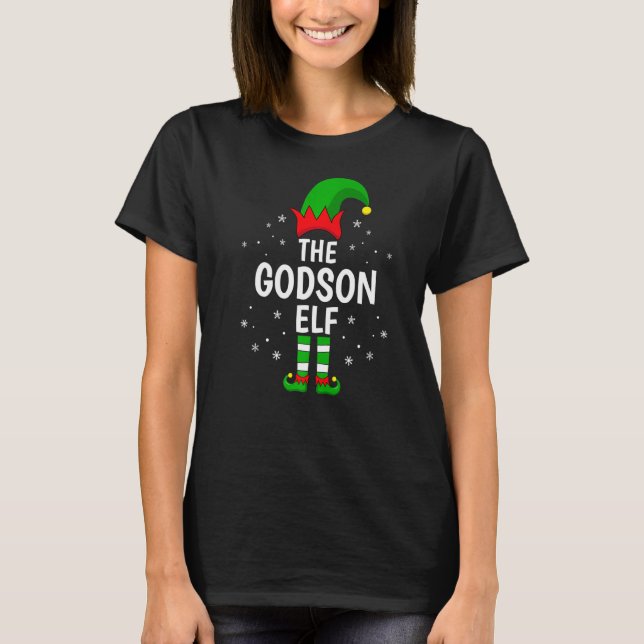 The Godson Elf Xmas Matching Family Funny Christma T-Shirt (Front)