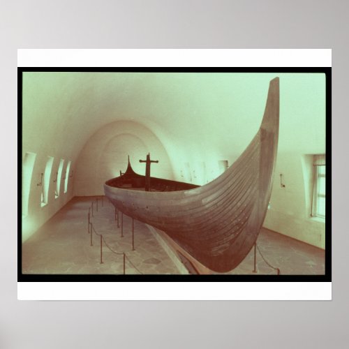 The Gokstad longship wood Poster